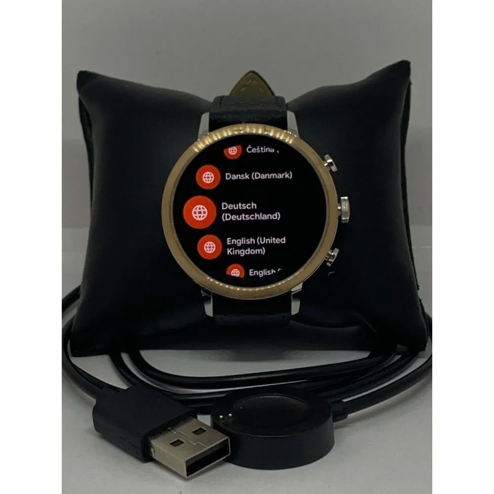 Fossil Venture HR Gen 4 FTW6016 Women's Black Leather Digital Dial Smart Watch